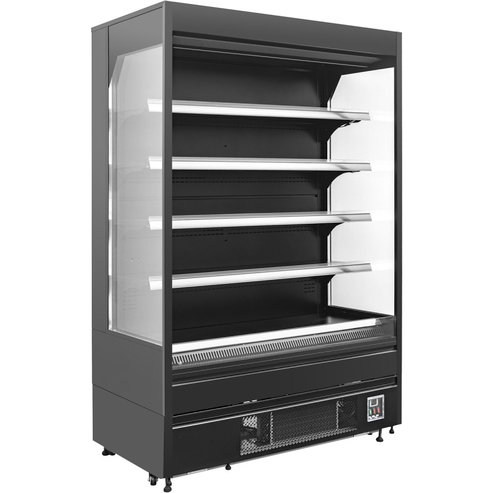 Wall Cabinet Multi Deck Refrigerator Night Curtain Black 1000x700x2000mm | Stalwart DA-BLUEL136