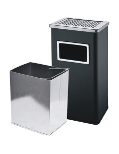 Commercial Ashtray Waste Bin 30 Litres Black | Stalwart DA-JYAB701BLACK 2