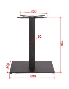 Black Cast Iron Table Base Square 600x400x720mm | Stalwart DA-A040 2