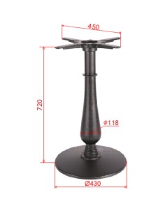 Black Cast Iron Table Base Round Ø430x720mm | Stalwart DA-A068A 2