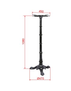 Black Cast Iron Table Base Tri-Leg 470x1080mm | Stalwart DA-A091 2