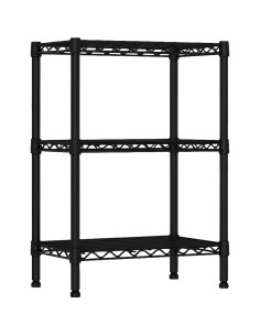 Commercial 3 Tier Black Shelving Unit 550x300x720mm | Stalwart DA-MGA271