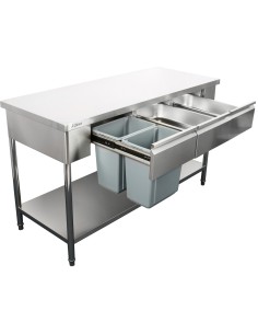 Premium Commercial Work table with 3 drawers Stainless steel Bottom shelf 1500x700x900mm | Stalwart DA-W218150703D 2