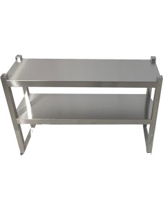 Double Tier Overshelf with Square Tubing Stainless Steel 900x280x600mm | Stalwart DA-QNH102