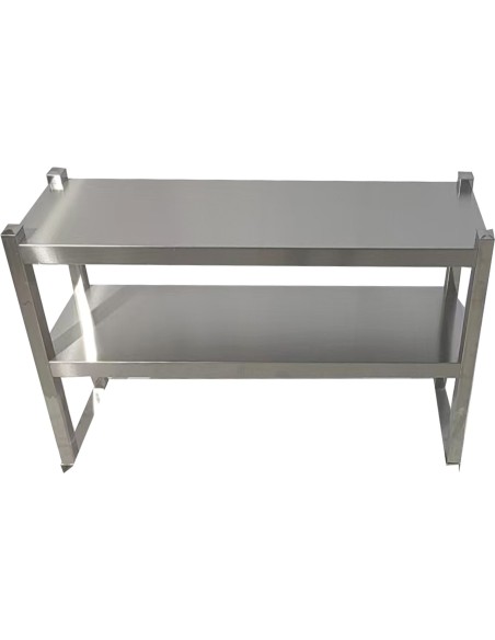 Double Tier Overshelf with Square Tubing Stainless Steel 900x280x600mm | Stalwart DA-QNH102