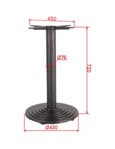 Black Cast Iron Table Base Round Ø430x720mm | Stalwart DA-A006A 2