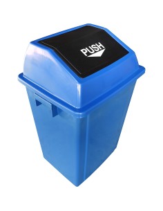 Square Push Lid Bin 60 Litres Blue | Stalwart DA-XDL60B6BLUE