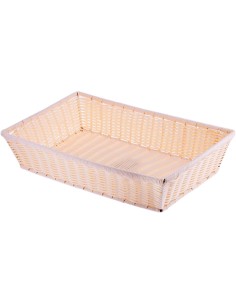 Rectangular Poly Wicker Bread Basket 530x330x100mm | Stwalwart DA-JGM512