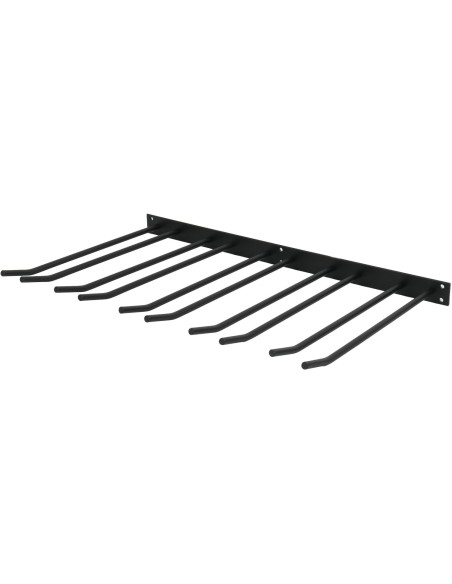 Wine Glass Rack Black Wall mounted Length 400mm 20 wine glasses | Stalwart DA-WGA58500400B
