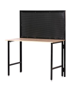 Professional Steel Workbench with Pegboard 150kg Table Load 25kg Pegboard Load 1220x660x1460mm | Stalwart DA-KWT1220