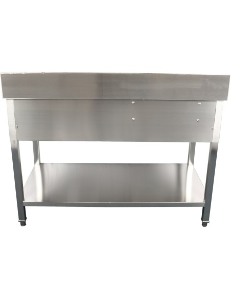 Commercial Sink Stainless steel 1500x700x950mm 1 bowl to the right 1 drawer Splashback | Stalwart DA-DSA150701DR
