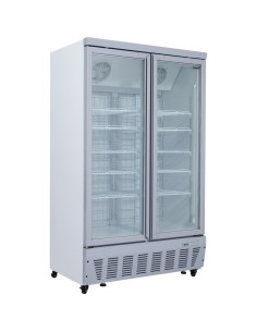 Commercial Display Freezer 955 Litres Upright 2 Glass Doors Ventilated Cooling 1215x730x2020mm | Stalwart DA-SDT1000