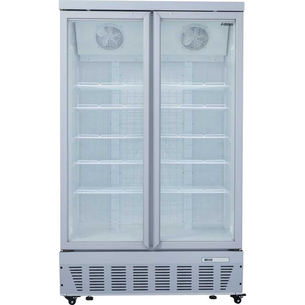 Commercial Display Freezer 955 Litres Upright 2 Glass Doors Ventilated Cooling 1215x730x2020mm | Stalwart DA-SDT1000