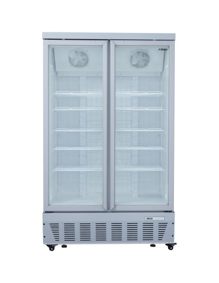 Commercial Display Freezer 955 Litres Upright 2 Glass Doors Ventilated Cooling 1215x730x2020mm | Stalwart DA-SDT1000