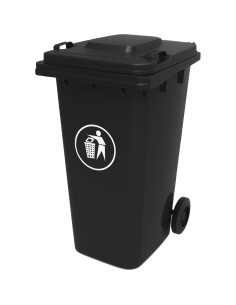 Wheelie Waste Bin 240 litres Black | Stalwart DA-XDL240A11BLACK