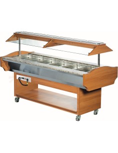 Refrigerated Salad Bar 6xGN1/1 Walnut | Stalwart DA-SBM6C