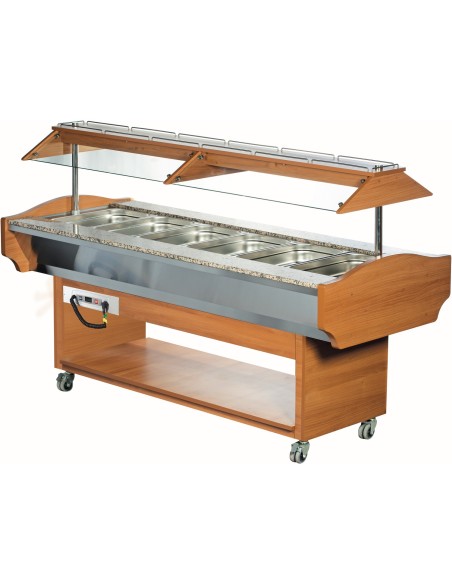 Refrigerated Salad Bar 6xGN1/1 Walnut | Stalwart DA-SBM6C