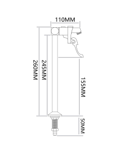 Pedestal Glass filler Faucet Deck mount 260mm Stainless steel | Stwalwart DA-8P01 2