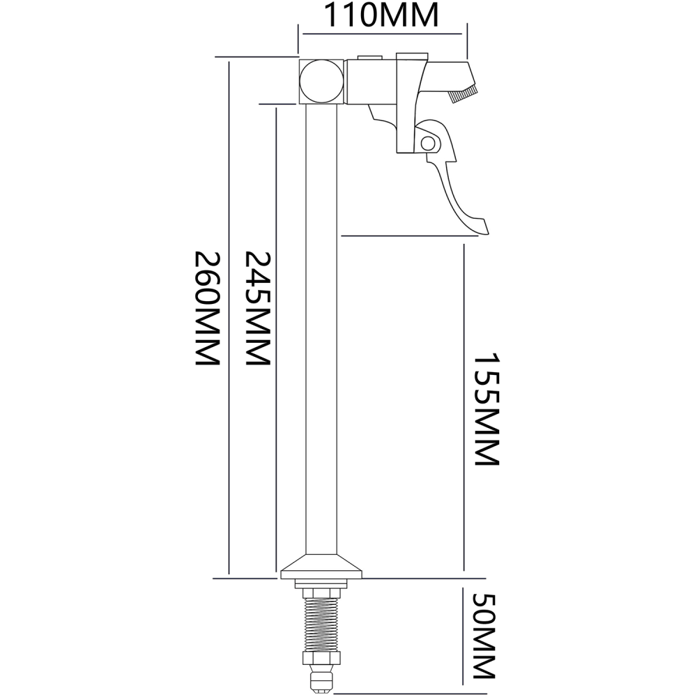 Pedestal Glass filler Faucet Deck mount 260mm Stainless steel | Stwalwart DA-8P01