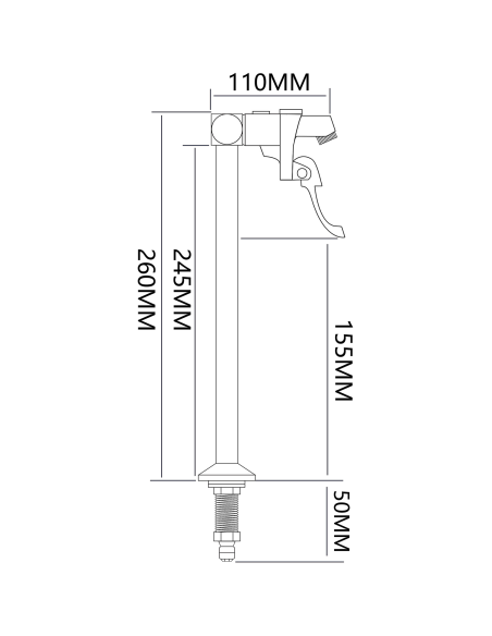 Pedestal Glass filler Faucet Deck mount 260mm Stainless steel | Stwalwart DA-8P01