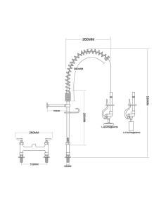 Professional 6-Inch Mini Dual Temperature Pre-Rinse Faucet with Spray Valve Deck Mount Chrome Plated Brass 2