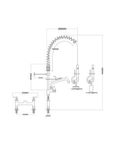 Professional 6-Inch Mini Dual Temperature Pre-Rinse Faucet with Spray Valve and 8" Swing Faucet Deck Mount Chrome Plated Brass 2