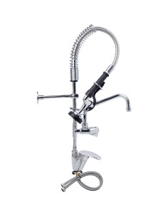 Professional Mini Single Hole Deck Mount Dual Temperature High-Pressure Pre-Rinse Faucet with 8&quot Swing Nozzle Chrome Plated 