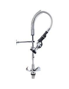Professional Single Hole Deck Mount Dual Temperature High-Pressure Pre-Rinse Faucet Chrome Plated Brass