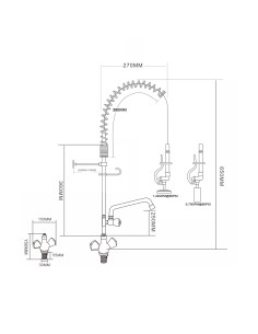 Professional Single Hole Deck Mount Dual Temperature High-Pressure Pre-Rinse Faucet with 8&quot Swing Nozzle Chrome Plated Brass 2
