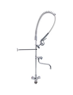 Professional Standard Pre Rinser with Compression Cartridge and Rotary Handle & 12" Swing Nozzle Chrome Plated Brass