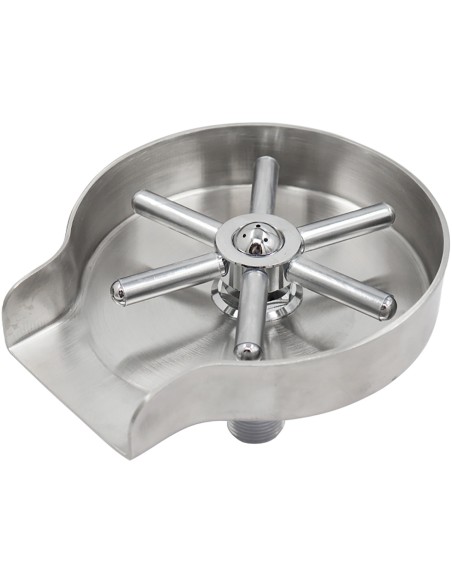 Professional Non-Rotating Glass Rinser Stainless Steel 140mm