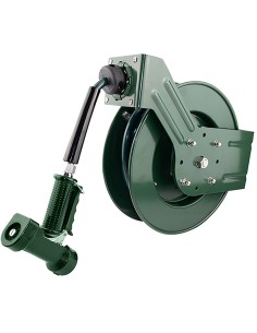 Professional 10M Epoxy-Coated Steel Hose Reel Swing Bracket Automatic Rewind Green