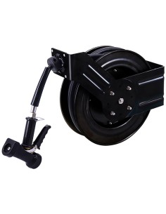 Professional 20M Epoxy-Coated Steel Hose Reel Swing Bracket Automatic Rewind Black