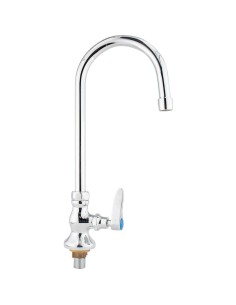 Professional Commercial Single Hole Deck Mount Faucet with 6"Swivel Gooseneck Chrome Plated Brass