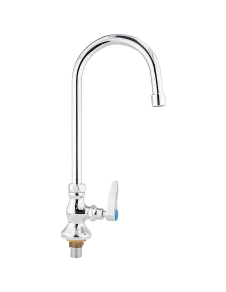 Professional Commercial Single Hole Deck Mount Faucet with 6"Swivel Gooseneck Chrome Plated Brass