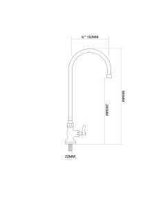 Professional Commercial Single Hole Deck Mount Faucet with 6"Swivel Gooseneck Chrome Plated Brass 2