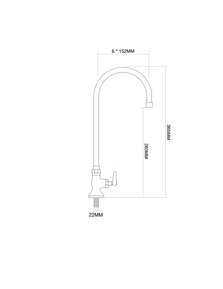 Professional Commercial Single Hole Deck Mount Faucet with 6"Swivel Gooseneck Chrome Plated Brass