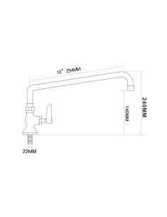 Professional Commercial Single Hole Deck Mount Faucet with 10" Swing Nozzle Chrome Plated Brass 2