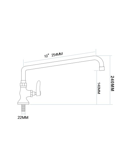 Professional Commercial Single Hole Deck Mount Faucet with 10" Swing Nozzle Chrome Plated Brass