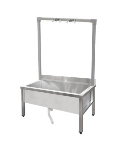 Professional Commercial Stainless Steel Mop Sink with High Rack & 2-in-1 Mop Holder 1000x600x550mm