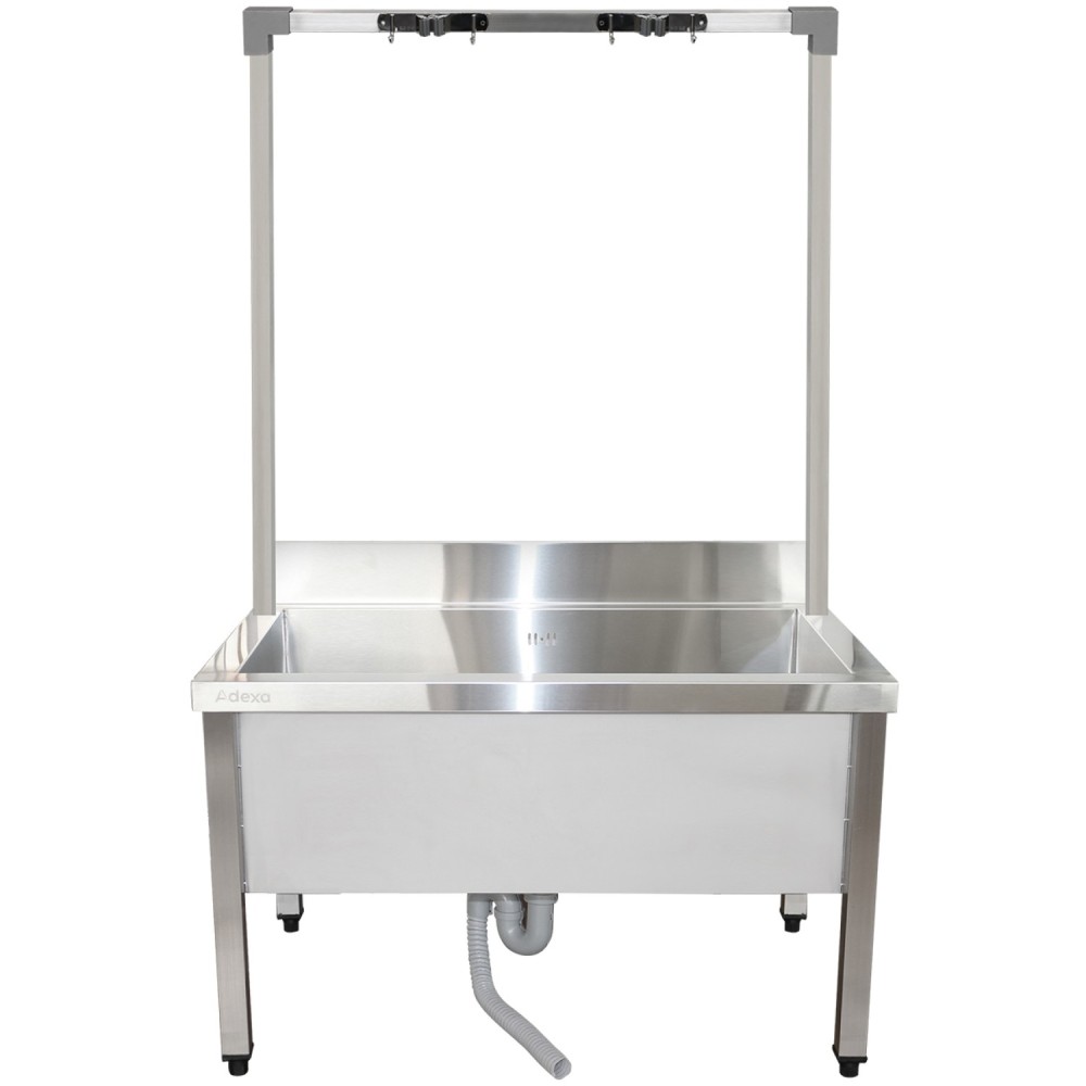 Professional Commercial Stainless Steel Mop Sink with High Rack & 2-in-1 Mop Holder 1000x600x550mm