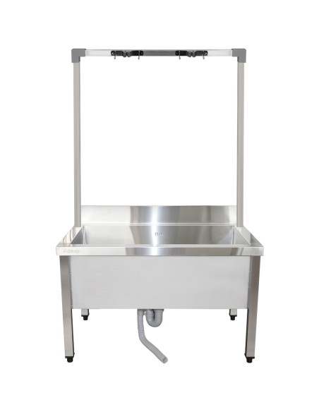 Professional Commercial Stainless Steel Mop Sink with High Rack & 2-in-1 Mop Holder 1000x600x550mm