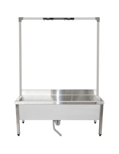 Professional Commercial Stainless Steel Mop Sink with High Rack & 2-in-1 Mop Holder 1200x600x550mm 2