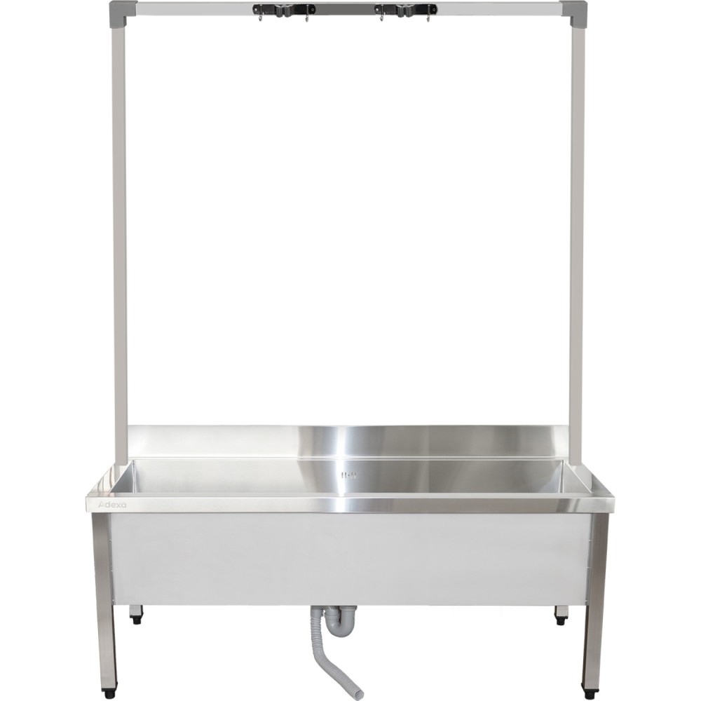Professional Commercial Stainless Steel Mop Sink with High Rack & 2-in-1 Mop Holder 1200x600x550mm