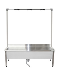 Professional Commercial Stainless Steel Mop Sink with High Rack & 2-in-1 Mop Holder 1500x600x550mm 2