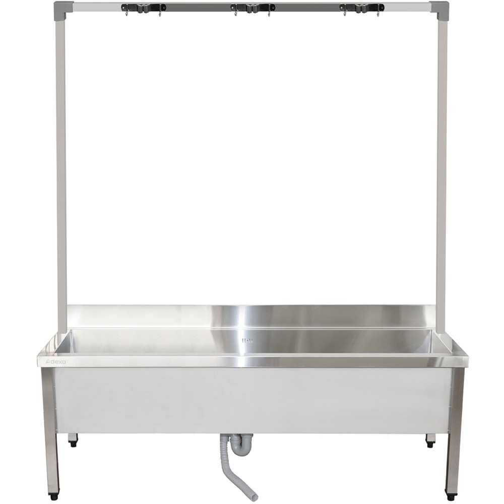 Professional Commercial Stainless Steel Mop Sink with High Rack & 2-in-1 Mop Holder 1500x600x550mm