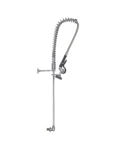 Professional Backsplash Mount Mixing Faucet with 20" Riser & 37" Flexible Hose Chrome Plated Brass