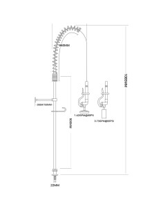 Professional Desk Mount Mixing Faucet with 20&quot Riser &amp 37&quot Flexible Hose Chrome Plated Brass 2