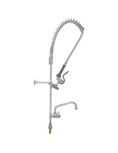 Professional Desk Mount Mixing Faucet with 20" Riser & 37" Flexible Hose & 12" Swing Nozzle Chrome Plated Brass
