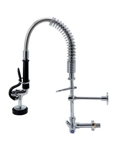 Professional 8" Desk Mount Mixing Faucet with 8" Riser & 18" Flexible Hose Chrome Plated Brass